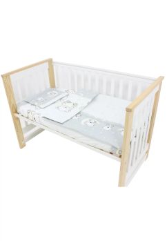 Lenjerie 3 piese, Prichindel, Ursulet sir gri,120x60cm