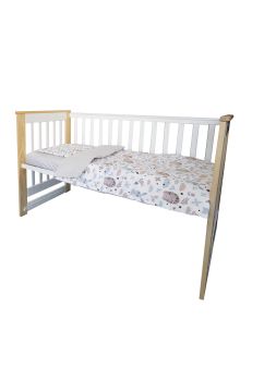 Lenjerie 4 piese, Prichindel, arici si iepuras,120x60cm
