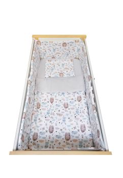 Lenjerie 5 piese, Prichindel, arici si iepuras,120x60cm
