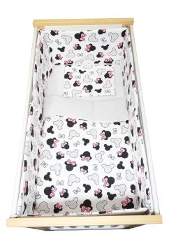 Lenjerie 5 piese, Prichindel, Minnie, gri, 120x60cm