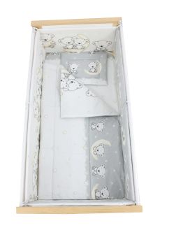 Lenjerie 5 piese, Prichindel, Ursulet sir gri,120x60cm