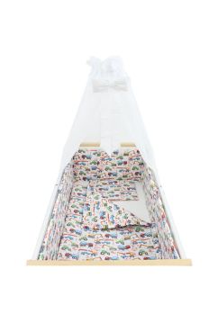 Lenjerie 6 piese, Prichindel, cu masinute,120x60cm