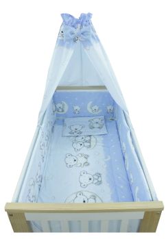 Lenjerie 6 piese, Prichindel, Ursulet sir albastru,120x60cm
