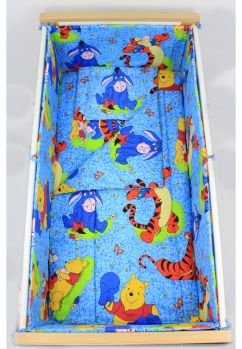 Lenjerie patut, 5 piese, Winnie si Aiurel, albastru 120 x 60 cm