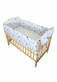 Lenjerie patut 7 piese, Maxi, 2 fete, stelutele albastre, 120 x 60 cm