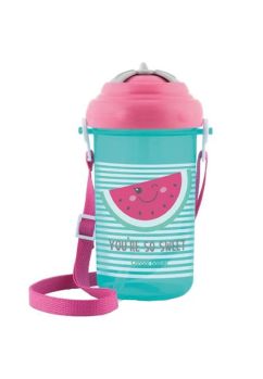 Pahar sport cu pai, Flip-top, roz