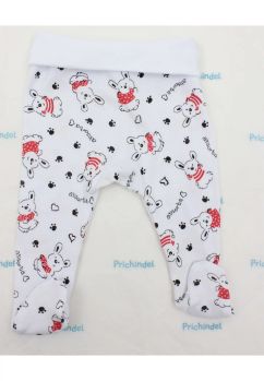Pantaloni cu botosi, Iepurasul cu tricou rosu, bumbac, alb