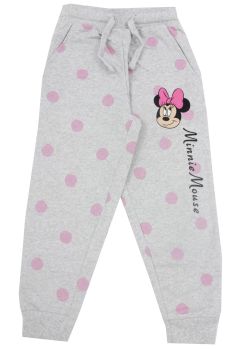Pantaloni trening, bumbac, Minnie Mouse, gri cu buline