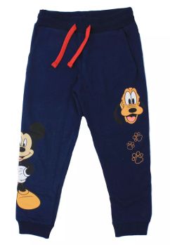 Pantaloni trening grosi, 60% bumbac, Mickey si Pluto, bluemarin
