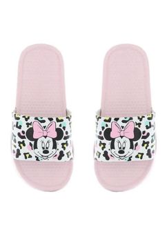 Papuci, Minnie Mouse, roz cu alb