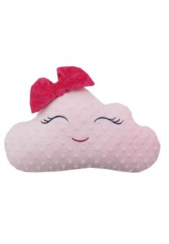 Perna minky, Lady, roz cu fundita, 40 x 25 cm