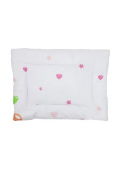 Perna slim, alba,inimioare cu stelute roz, 37 x 28 cm