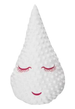 Perna tip lacrima,minky, alb, 35 x 20 cm