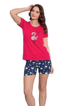 Pijama femei, pantalon scurt, Summer time, roz