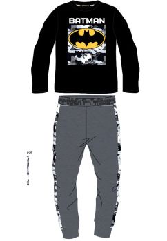 Pijama maneca lunga, bumbac 93%, Batman, negru