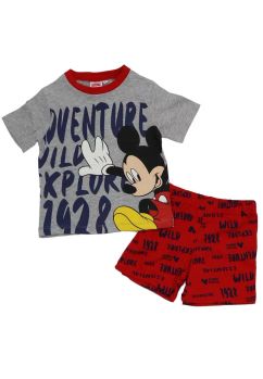 Pijama vara, 92% bumbac, Mickey 1928, gri