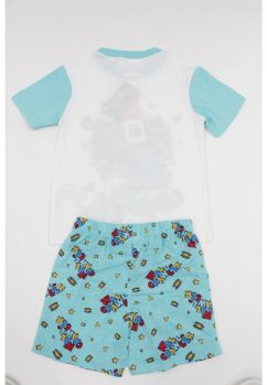 Pijama vara, bumbac, Wall Grawler, turcoaz