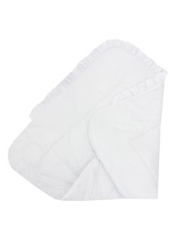 Port bebe multifunctional, bumbac, alb cu ingeras roz, 80 x 75 cm