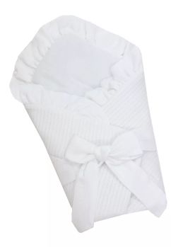Port bebe multifunctional, Premium, tricotat, verso muselina, alb, 80 x 75 cm