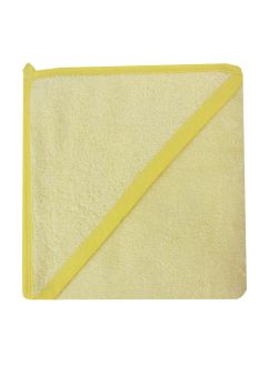 Prosop cu gluga, bumbac, galben, 75 x 75 cm