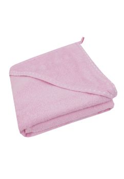 Prosop cu gluga, bumbac, roz cu buline, 75 x 75 cm