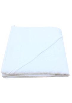 Prosop cu gluga, bumbac si muselina, alb, 80 x 100 cm