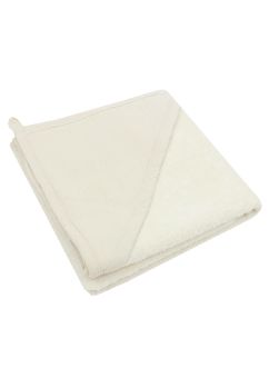 Prosop cu gluga, bumbac si muselina, crem, 80 x 100 cm