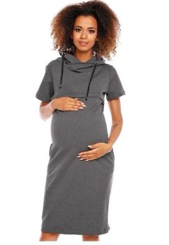 Rochie cu guler sport, gri