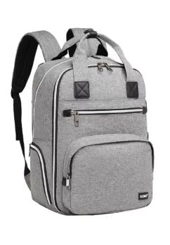 Rucsac pentru mamici din poliester,cu USB, gri, 42 x 15 x 28 cm