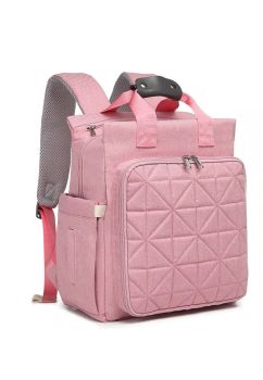 Rucsac pentru mamici din poliester, Emy, roz, 35 x 13 x 35 cm