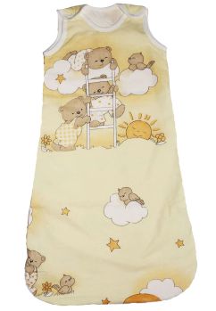 Sac de dormit, cu umplutura, ursuletul somnoros, galben