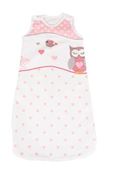 Sac de dormit, iarna, bufnite mari si buline, roz