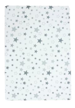 Saltea de infasat fara intaritura, Alb cu stelute mari gri,70x50x5 cm
