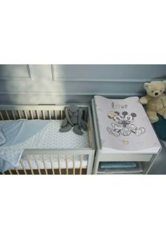 Saltea de infasat fara intaritura, Minnie si Mickey, gri, 70x50 cm