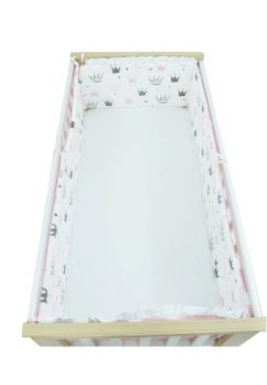 Set 2 aparatori, bumbac, coronite princess roz, 120x60 cm