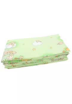 Set 2 aparatori, bumbac, ursuletul somnoros, verde, 120x60cm