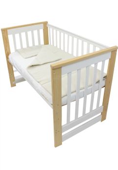 Set 2 piese, plapumioara si perna, muselina, bumbac organic, crem, 120x60cm