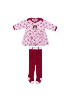 Set 2 piese, rochita si ciorapi, Minnie Mouse, roz