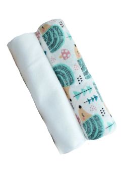 Set 2 scutece, flanel, ariciul verde