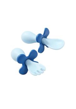 Set 2 tacamuri ergonomice pentru copii, albastru, +12 luni