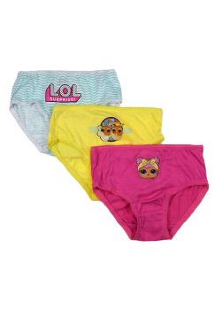 Set 3 chiloti, fete, bumbac, LOL, multicolor
