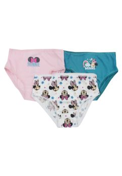 Set 3 chiloti, fete, bumbac, Minnie Mouse, figurine, multicolor