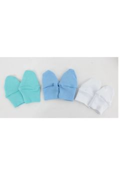 Set 3 manusi bebe, bumbac, multicolor