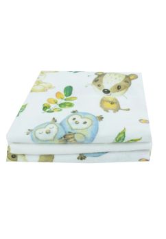 Set 3 scutece, bumbac, Owls, multicolor, 80x70 cm