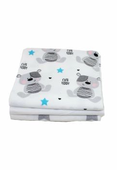Set 3 scutece, Cute Teddy si stelute mari gri, 80x70 cm