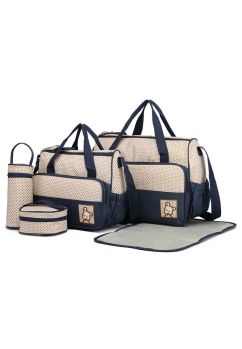Set 5 genti, pentru mamici, crem cu bluemarin