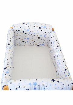 Set aparatoare patut, Maxi, 2 fete, stelutele albastre, 120 x 60 cm