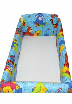 Set aparatoare patut, Maxi, Winnie si Aiurel, albastre, 120 x 60 cm