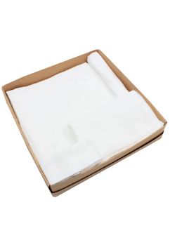 Set basic, botez, 4 piese, muselina, alb