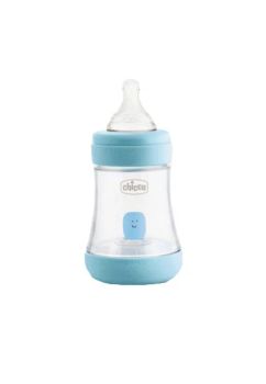 Set biberon, suzeta si lant, Lovely baby boy, albastru, + 0 luni, 150 ml